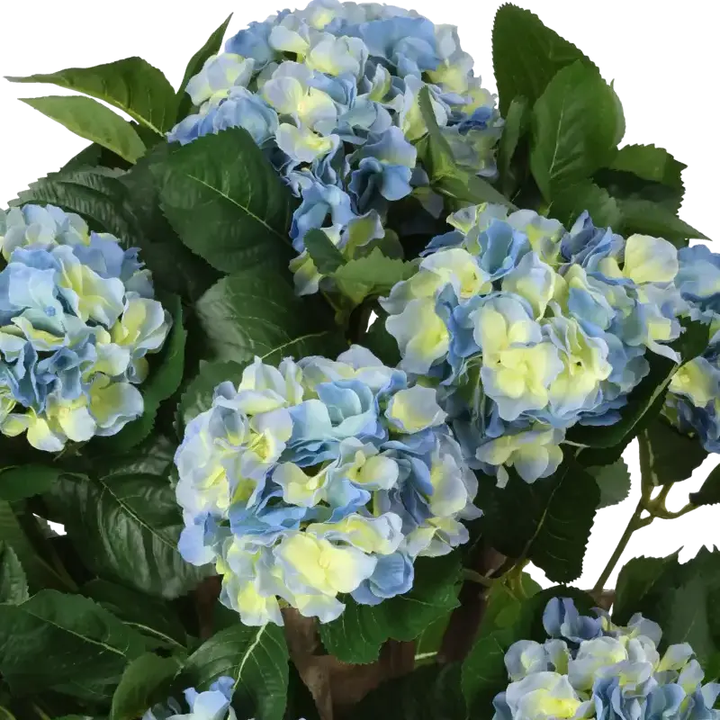 Closeup af Kunstig hortensia træ blå - H: 65 cm.