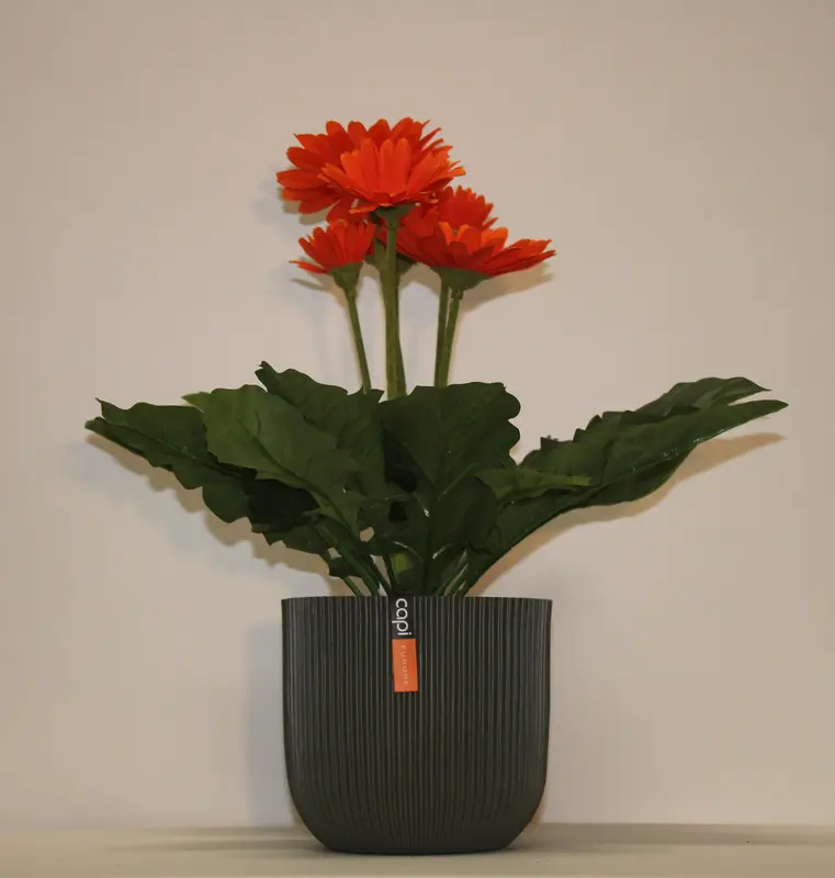 Kunstig gerbera orange - H: 35 cm.