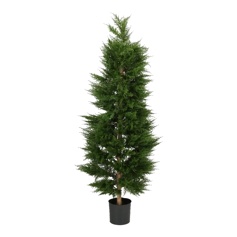 Kunstig kegleformet Cypres træ - H: 140 cm.