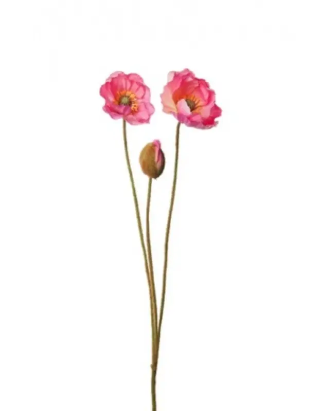 Kunstig valmue rosa H: 75 cm.