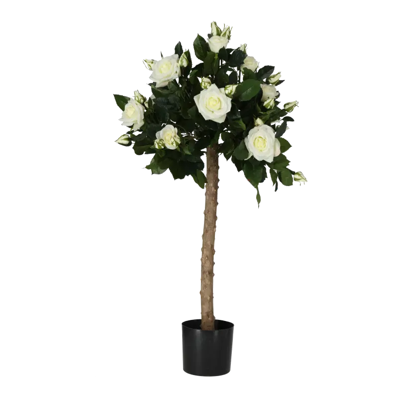 Kunstig rosentræ creme - H: 80 cm.