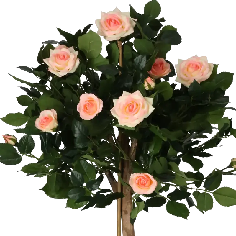 Closeup af Kunstig rosentræ rosa - H: 110 cm.