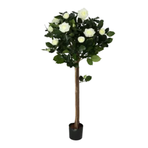 Kunstig rosentræ hvid - H: 110 cm.