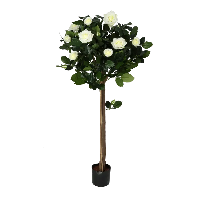 Kunstig rosentræ hvid - H: 110 cm.