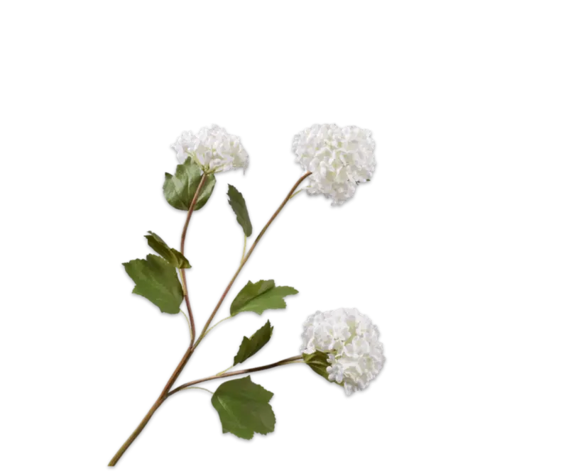 Kunstig snowball gren hvid L: 71 cm.