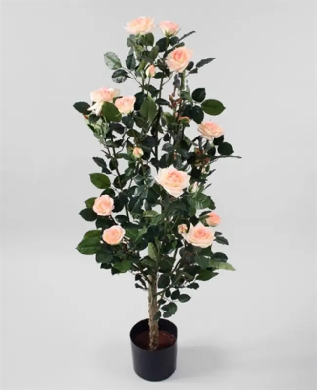 Kunstig rosentræ med rosa blomster - H: 120 cm.