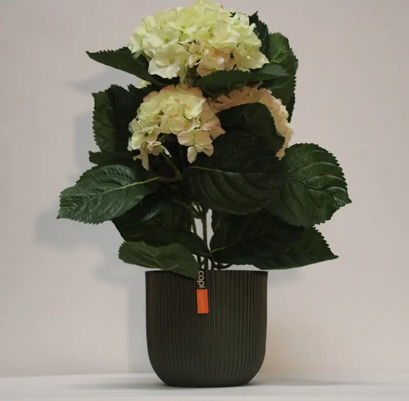 Kunstig hortensia limegrøn - H: 40 cm.