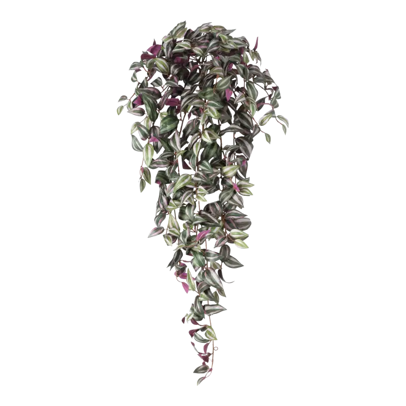 Kunstig Tradescantia hængeplante lilla - L: 100 cm.