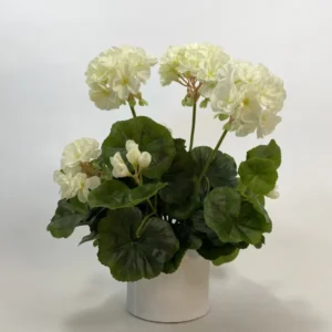 Kunstig geranium busk creme - H: 29 cm.