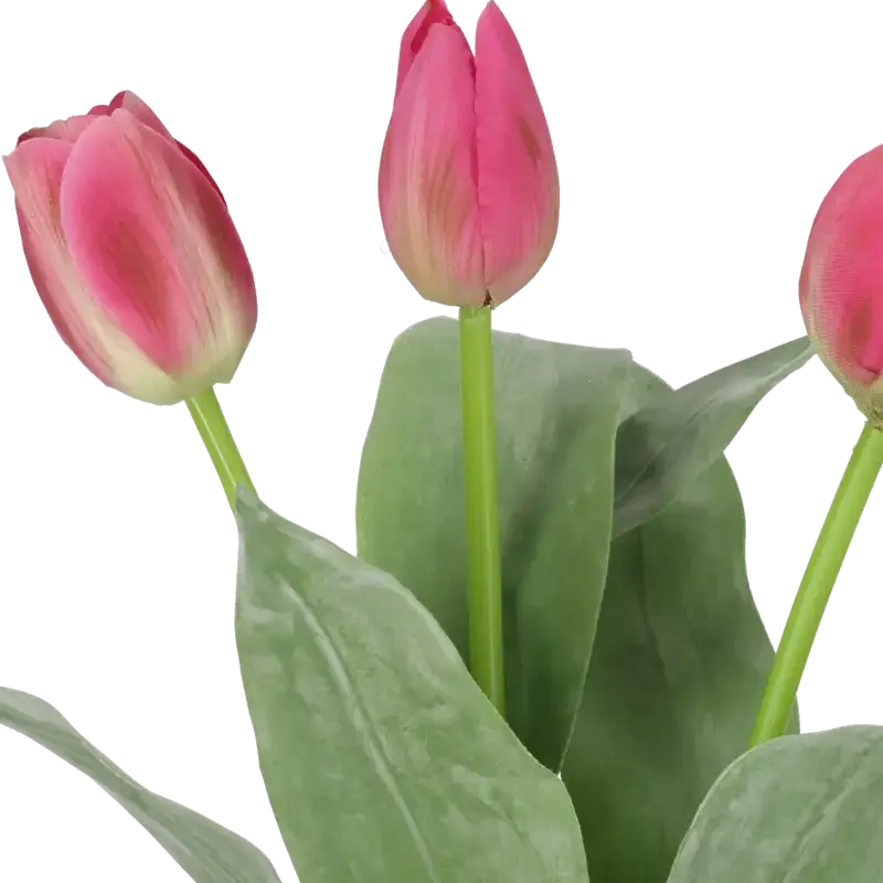 Closeup af Kunstig tulipan mix cerise - L: 36 cm.