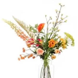 Kunstig blomsterbuket - Happy Orange.