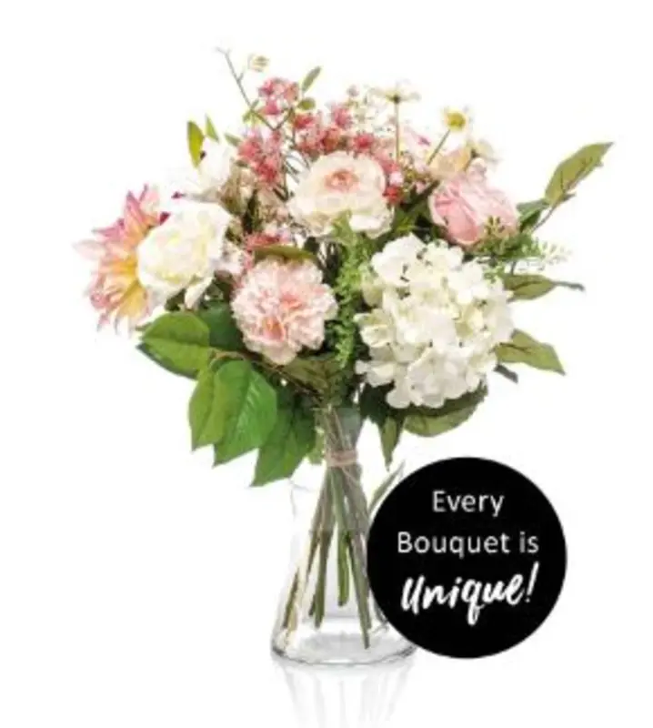 Kunstig blomsterbuket - Pastel lover.