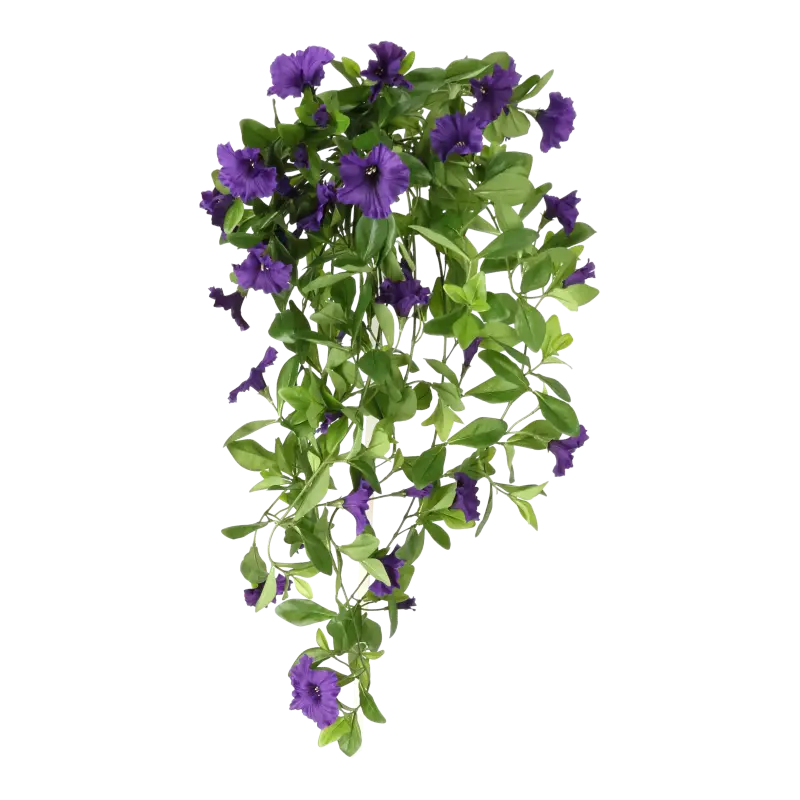Kunstig Petunia hængeplante blå - L: 85 cm.