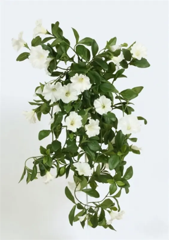 Kunstig Petunia hængeplante hvid - L: 85 cm.