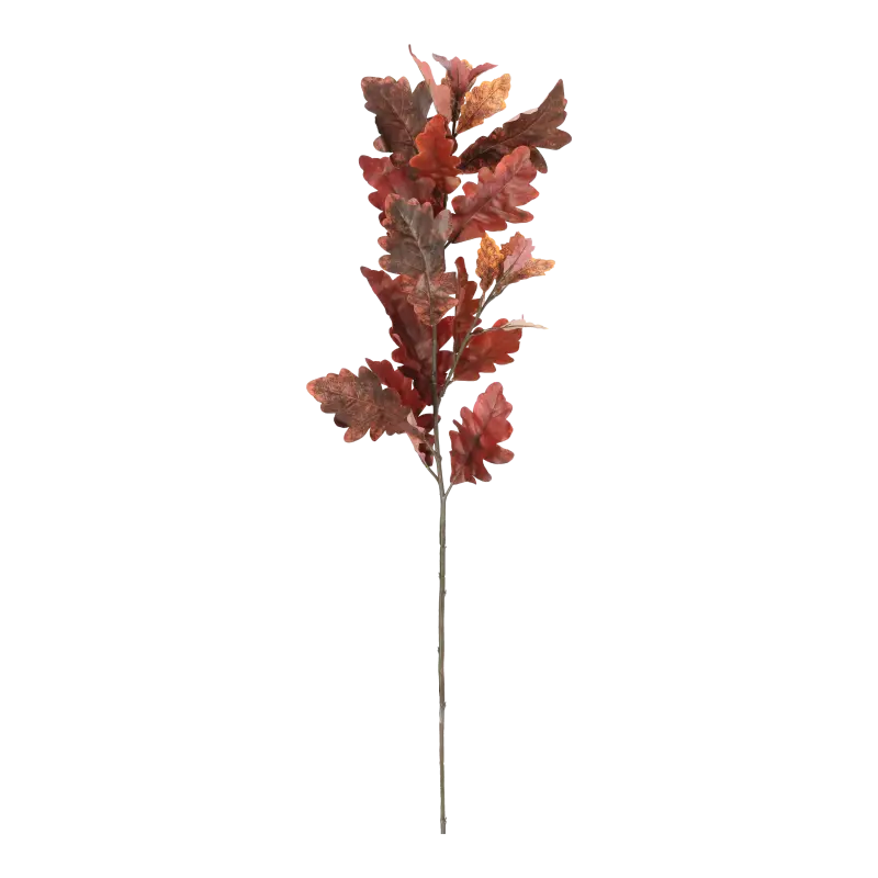 Kunstig egetræ gren i vinrød - L: 107 cm.