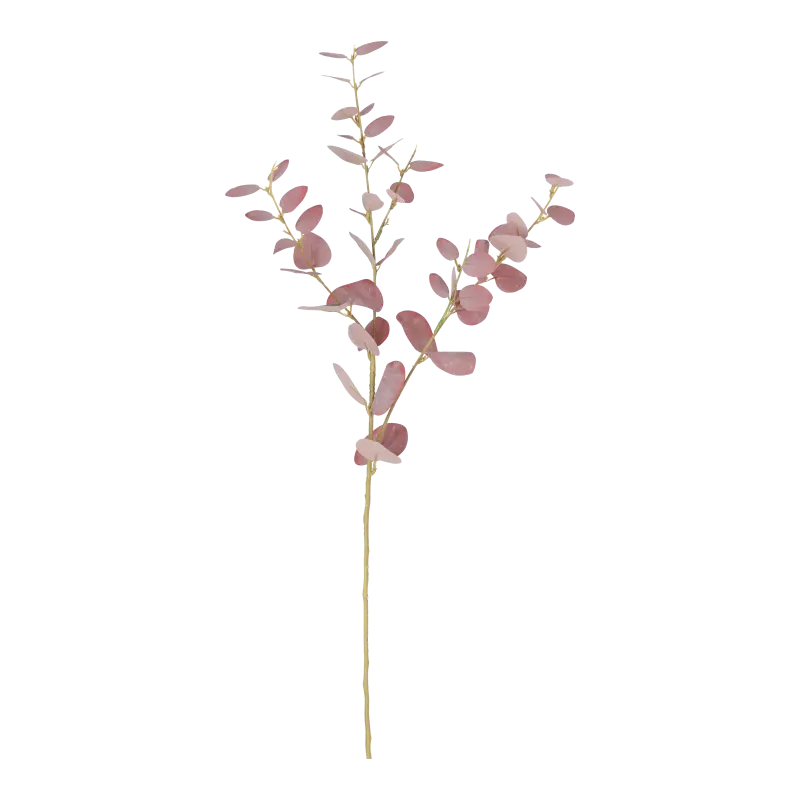 Kunstig eukalyptus stilk i vinrød - L: 79 cm.