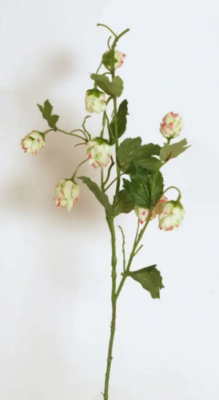Kunstig humle stilk creme/pink - L: 78 cm.