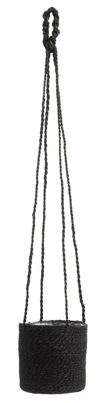 Sort hænge ampel m/pvc indsats - Dia: 16 cm.