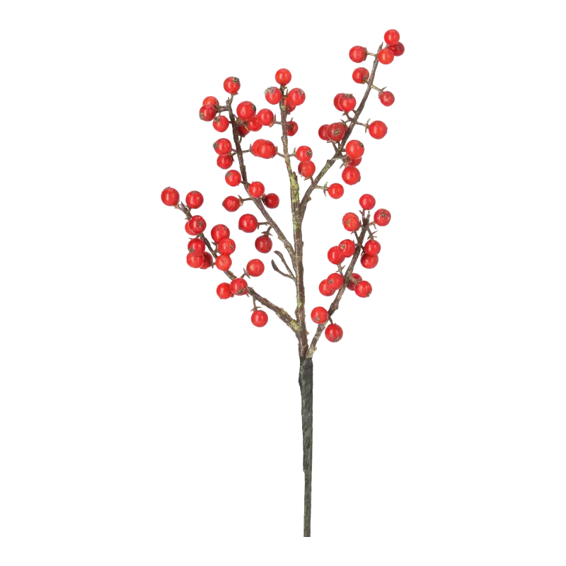 Kunstig Bær kvist Rød - 35 cm.