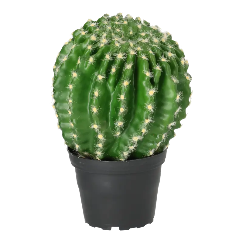 Kunstig rund kaktus - H: 23 cm.