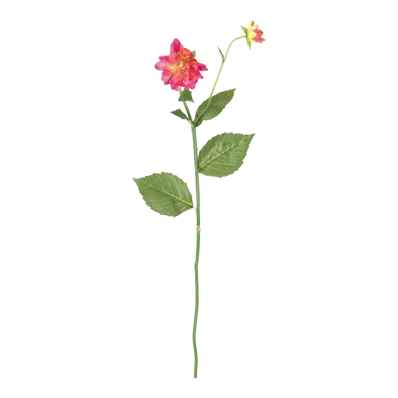 Kunstig lyserød Dahlia stilk - L: 65 cm.