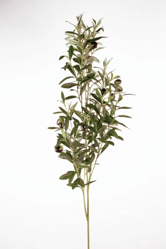 Kunstig olivengren med oliven - L: 110 cm.