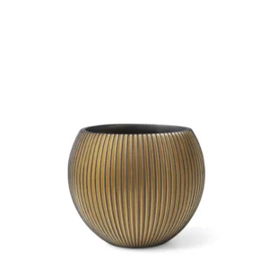 Capi krukke Ball Groove sort-guld - 17x14 cm.