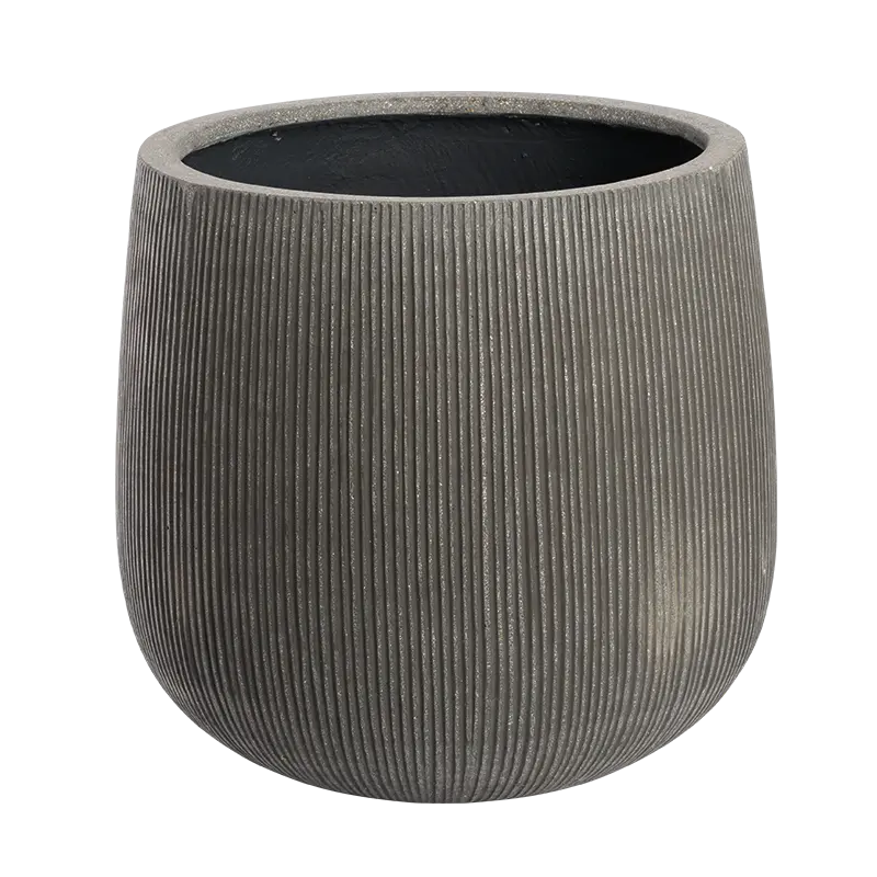 Donga Low Groove grå - H: 36 / Ø: 40 cm.