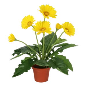 Kunstig gerbera gul - H: 35 cm.