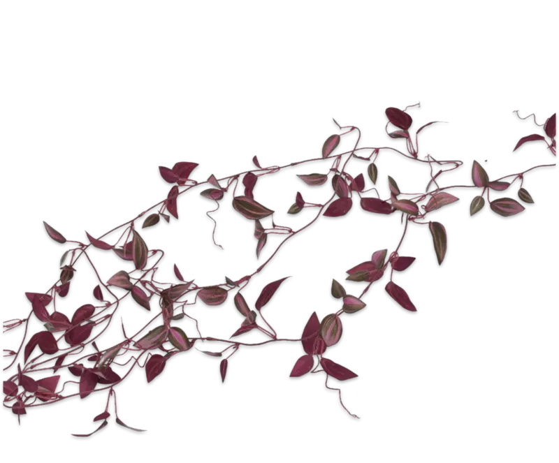 Kunstig hængeranke med bordeaux blade - L. 104 cm.