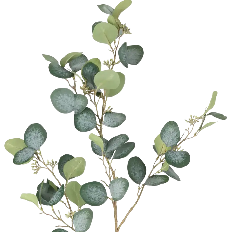 Closeup af Kunstig Eucalyptus grå/grøn L: 100 cm.