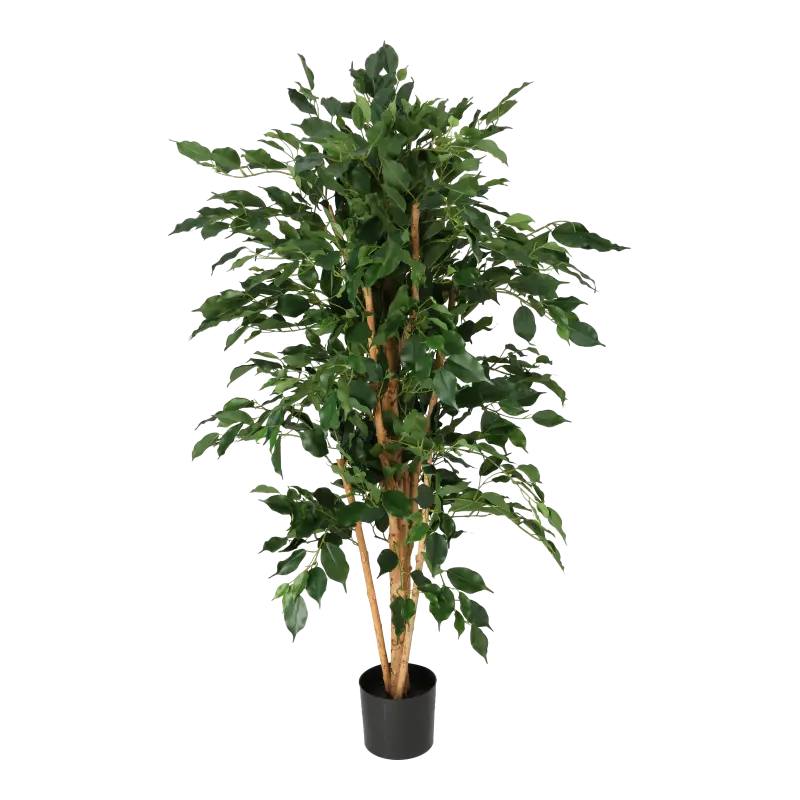 Kunstig ficus benjamina grøn - H: 140 cm.