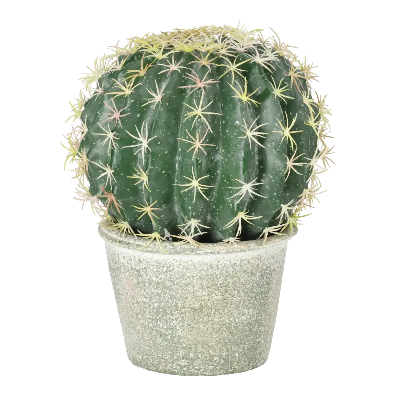 Kunstig kugleformet kaktus - H: 25 cm.
