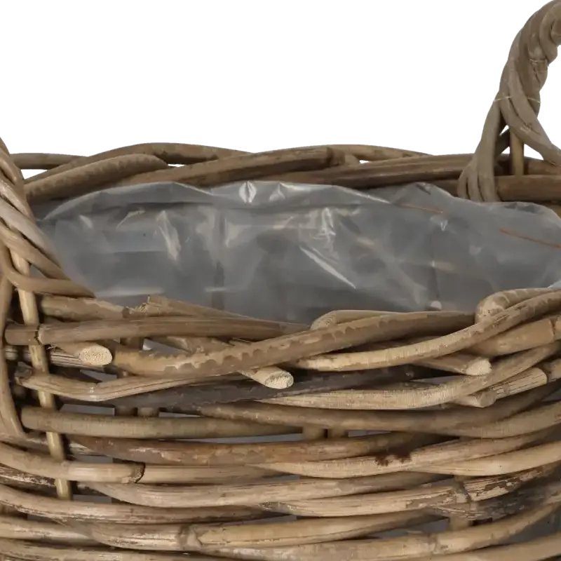 Closeup af Rattan kurv rund Mellem.