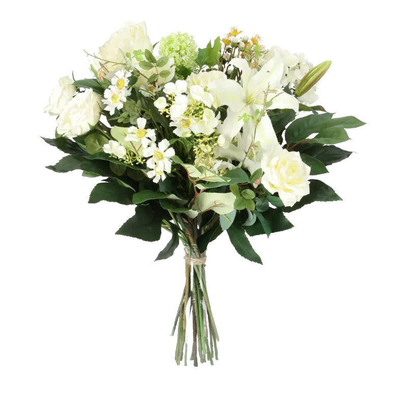 Kunstig blomsterbuket - White dream.