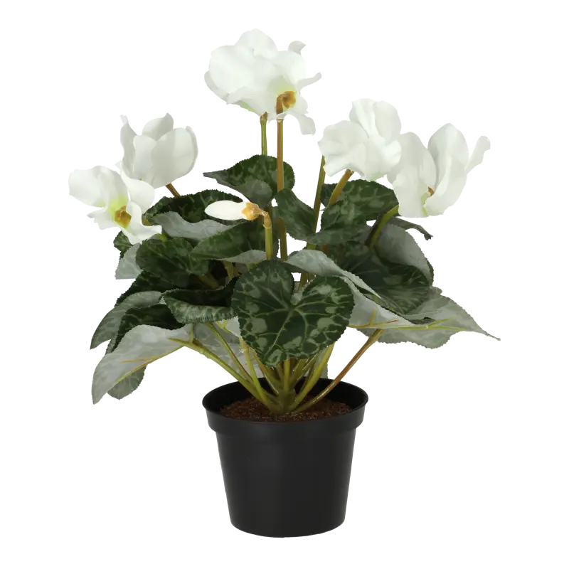 Kunstig alpe viol hvid - H: 40 cm.