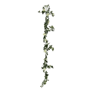 Kunstig rose ranke hvid - L: 180 cm.