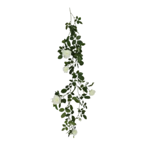 Kunstig rose ranke hvid - L: 147 cm.