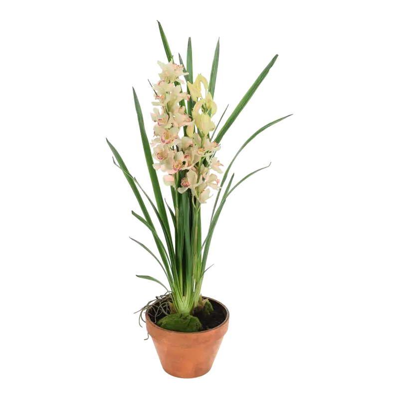 Kunstig Cymbidium lyserød - H: 115 cm.
