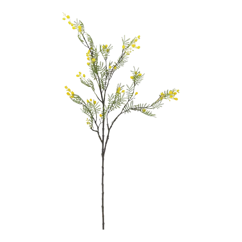 Kunstig mimosa blomst gul - L: 110 cm.