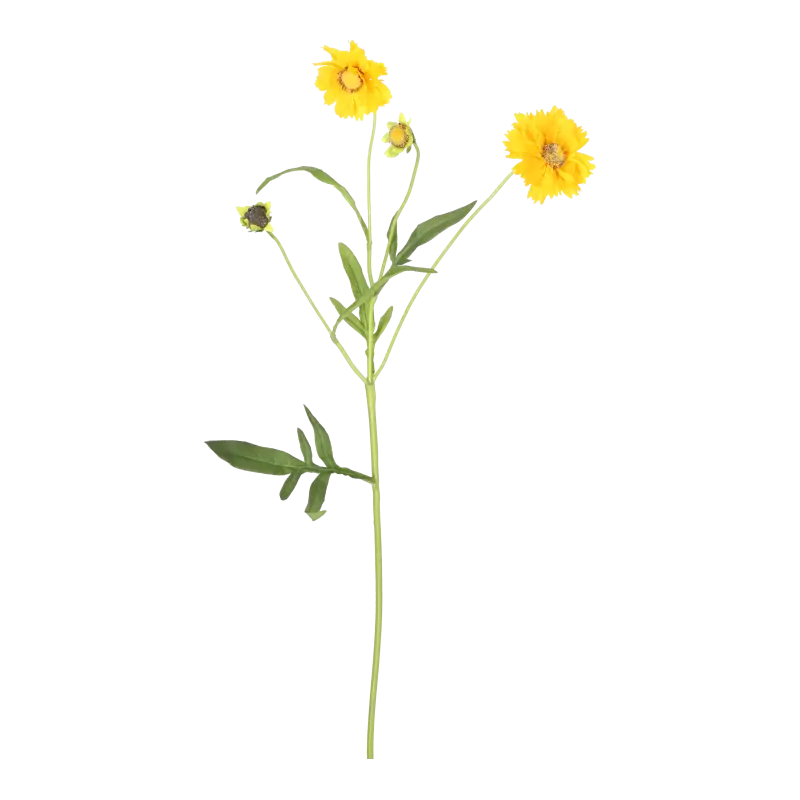 Kunstig krysantemum stilk i gul - L: 55 cm.