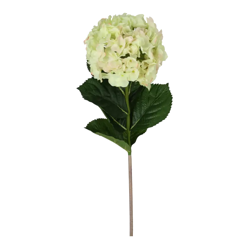 Kunstig hortensia stilk i creme/lyserød - L: 50 cm.
