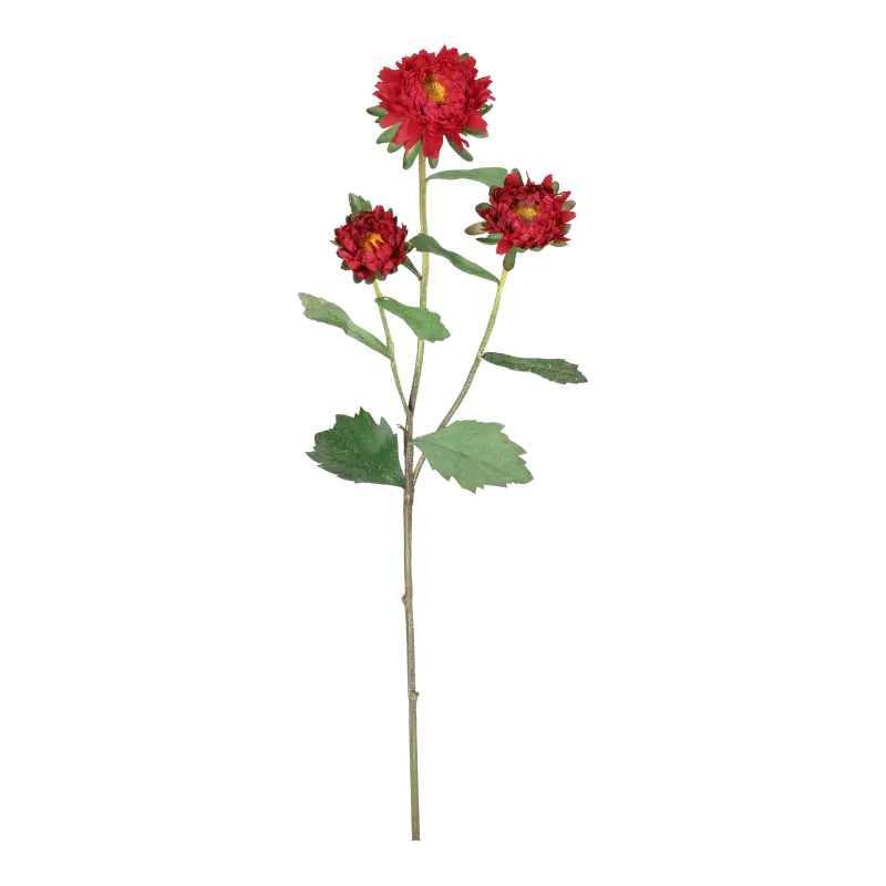 Kunstig Asters stilk i vinrød - L: 50 cm.