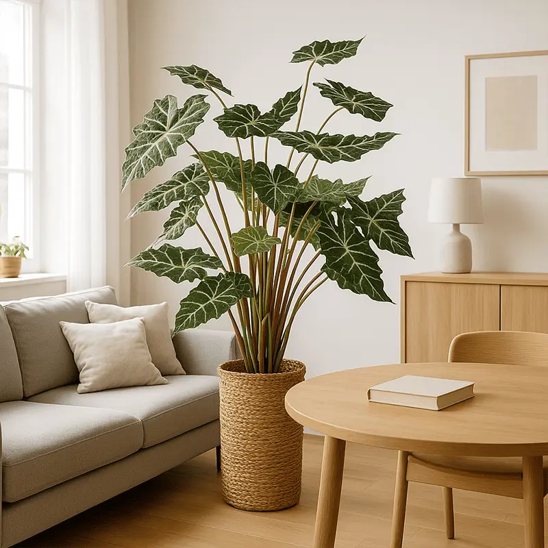 Kunstig alocasia busk H 110 cm.