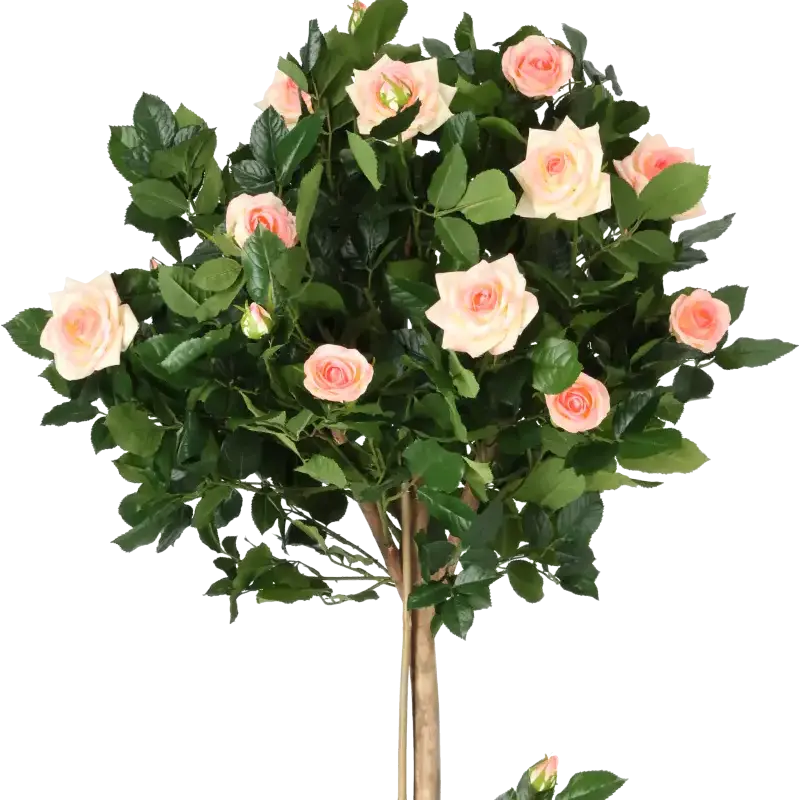 Closeup af Kunstig rosentræ rosa - H: 140 cm.