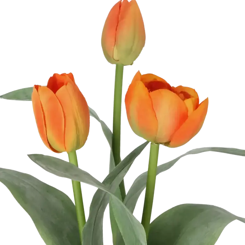 Closeup af Kunstig tulipan mix orange L: 36 cm.