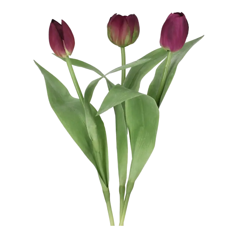 Kunstig tulipan mix mørklilla - L: 36 cm.