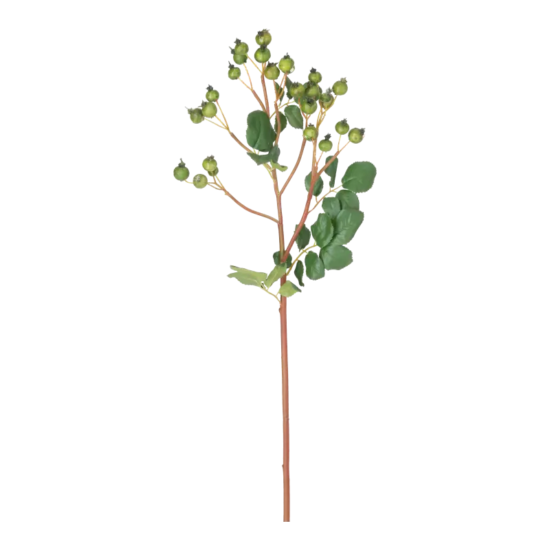 Kunstig hyben stilk grøn L: 50 cm.