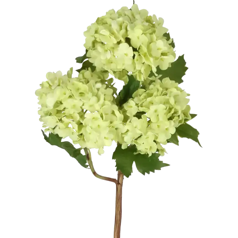 Closeup af Kunstig snowball gren gul L: 55 cm.