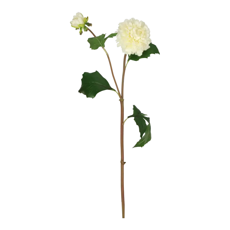Kunstig dahlia stilk i creme - L: 52 cm.